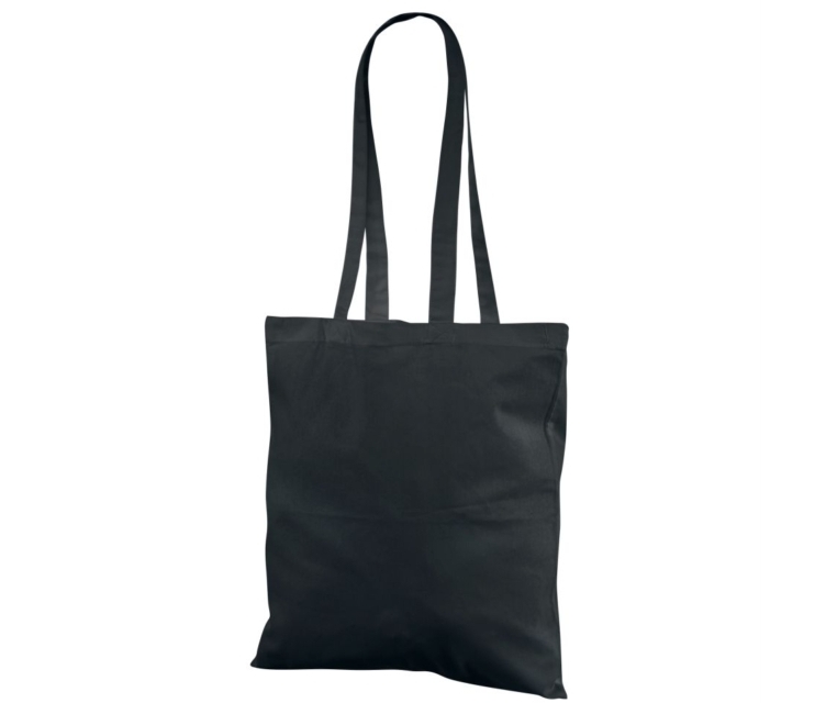 Musta värvi riidest kott.