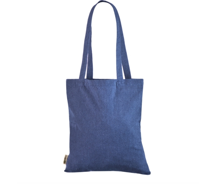 Sinist värvi ümbertöödeldud puuvillast kott