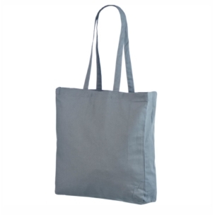 Halli värvi küljevoldiga riidest kott Mõõdud 38x10x42 cm.