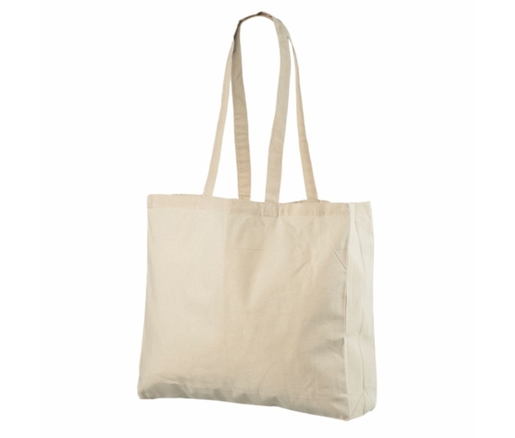 Loodusvalget värvi küljevoldiga riidest kott. Mõõdud 42x10x38 cm.