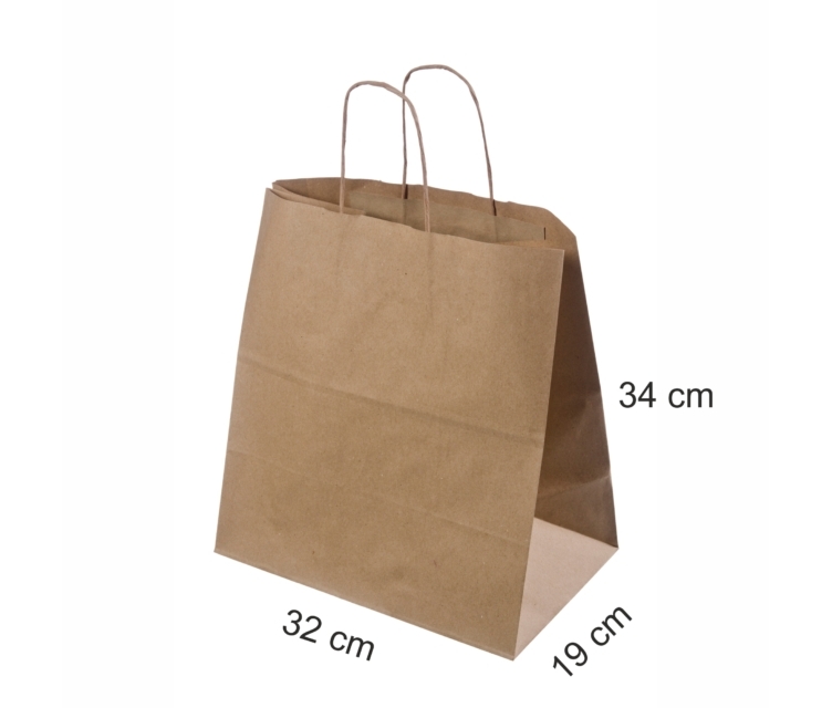 Pruun take away paberkott 32x19x34 cm