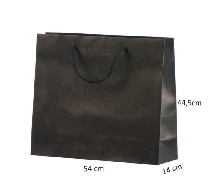 Musta värvi paberkotid on valmistatud käsitööna